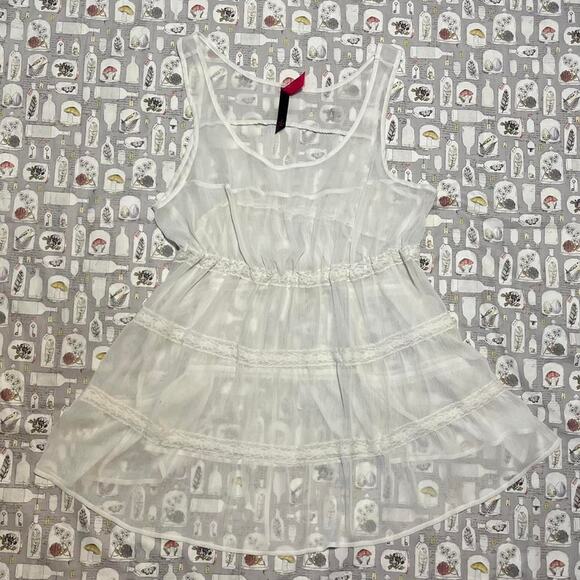 Y2k sheer tiered mini dress - Picture 1 of 7